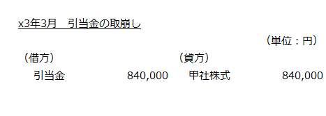 x3年3月　引当金の取崩し