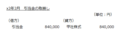 x3年3月　引当金の取崩し